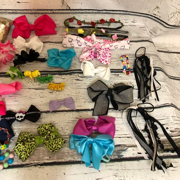 Random bows and bracelet lot for girls accessories ready for school multicolor - Picture 4 of 9